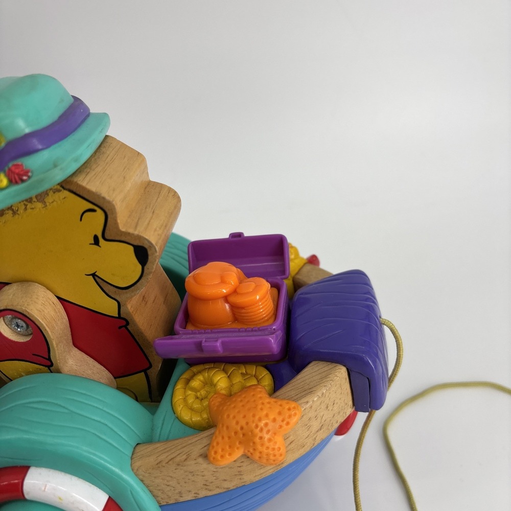 Fisher‎ Price Disney Winnie the Pooh 2001 Pull Along Singing Boat Vintage Works - Picture 6 of 10